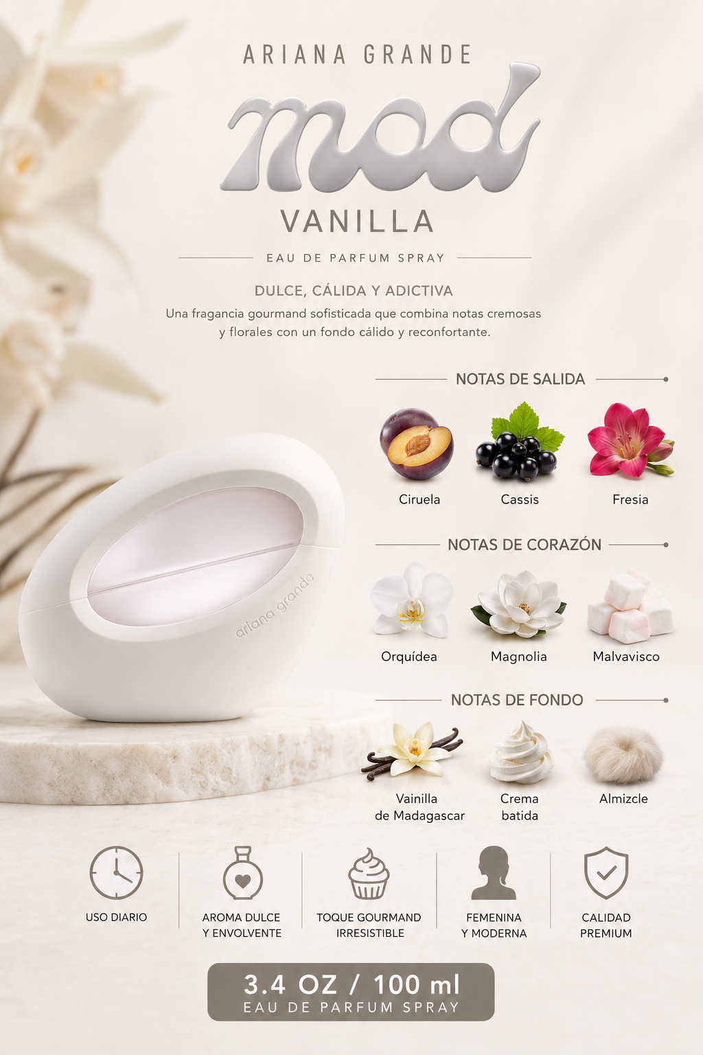 ARIANA GRANDE MOD VANILLA WOMEN 3.4 OZ EDP SP 100 ML - Imagen 2