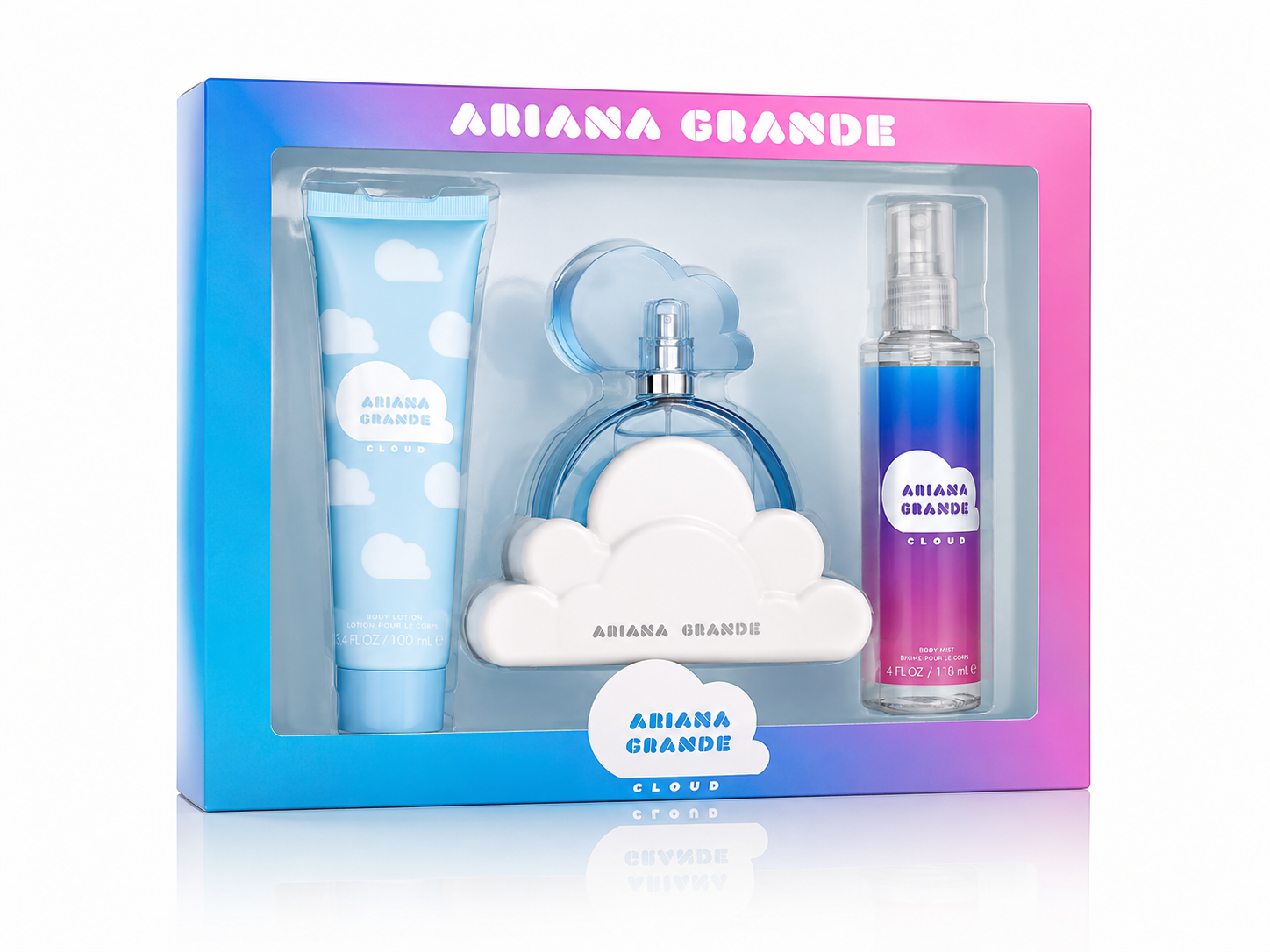 SET ARIANA GRANDE CLOUD WOMEN ( 3 PC SET ) 3.4 OZ. EDP / 3.4 OZ. BS / 3.4 OZ. BSG
