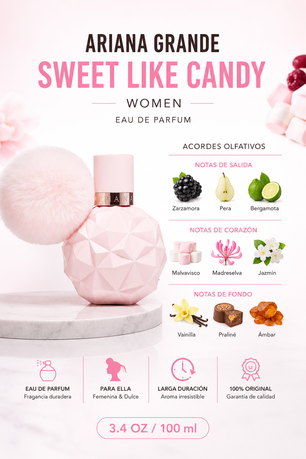 ARIANA GRANDE SWEET LIKE CANDY WOMEN 3.4 OZ. EDP SP 100 ML - Imagen 2