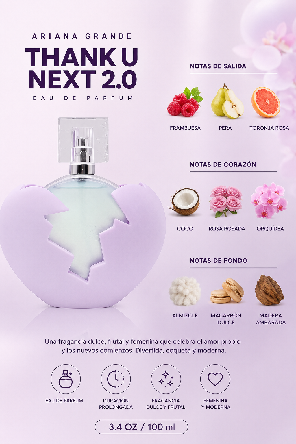 ARIANA GRANDE THANK U NEXT 2.0 WOMEN 3.4 OZ EDP SP 100 ML - Imagen 2