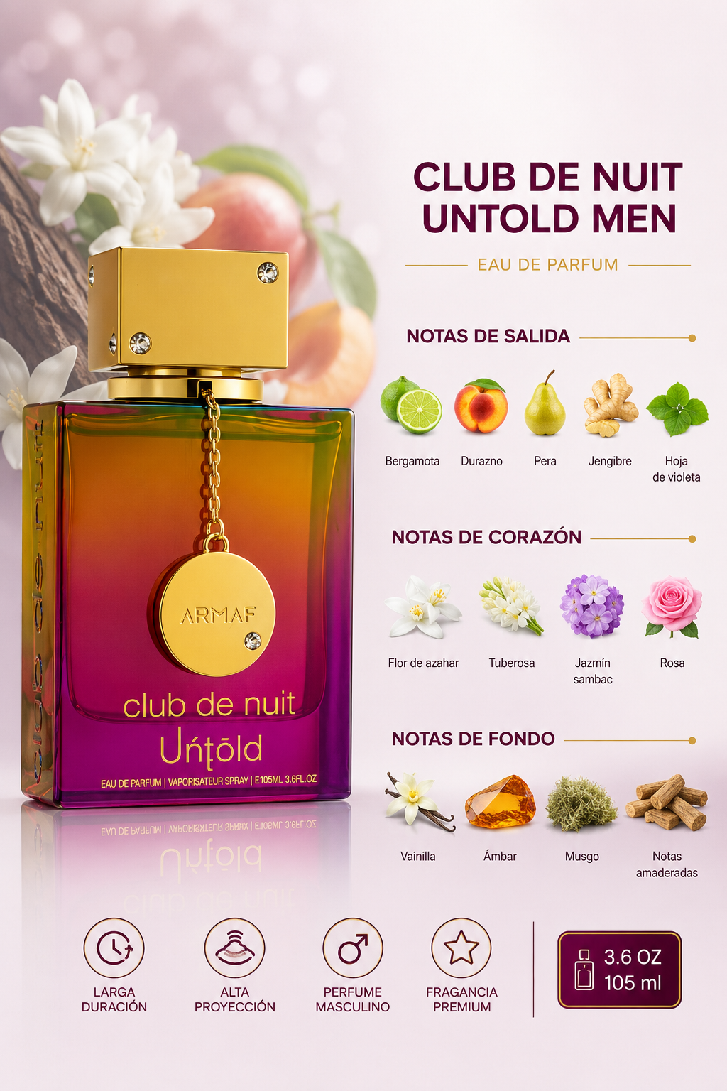 ARMAF CLUB NUIT UNTOLD MEN EDP SP. NP 105 ML - Imagen 2