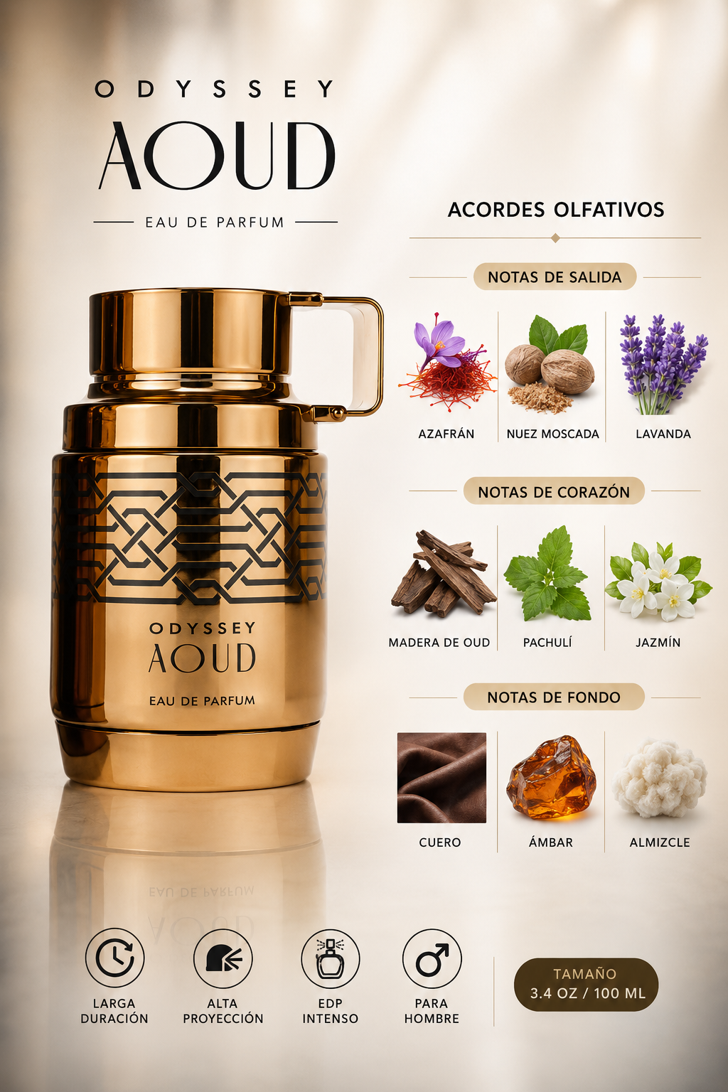ARMAF ODYSSEY AOUD 3.4 EDP U 100 ML - Imagen 2