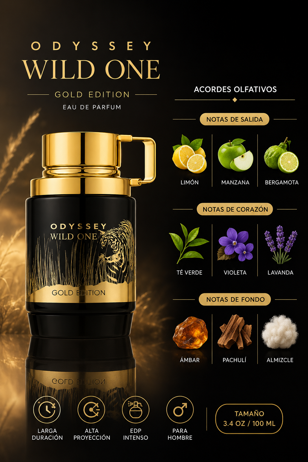 ARMAF ODYSSEY WILD ONE 3.4 EDP U 100 ML - Imagen 2