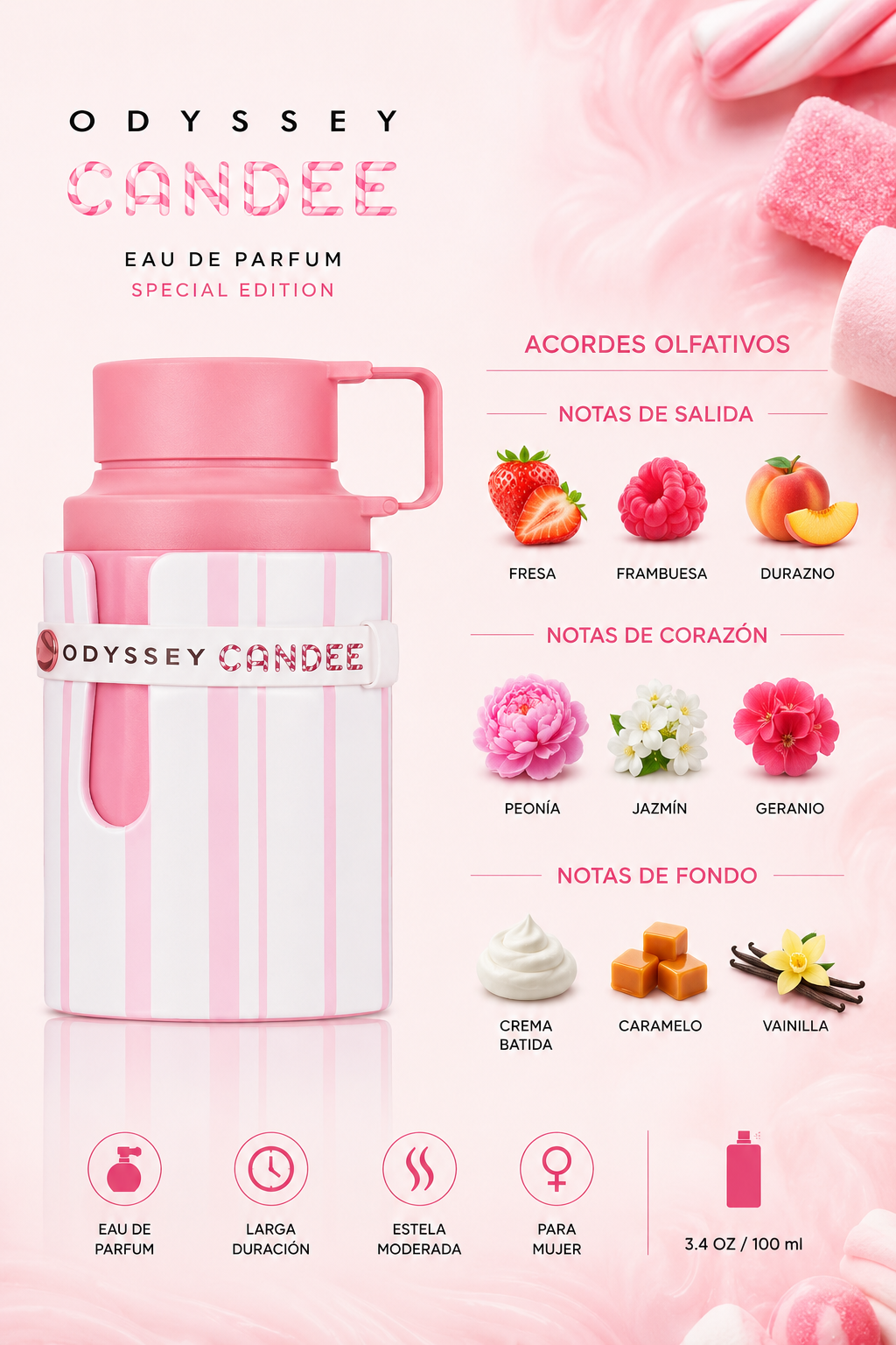 ARMAF ODYSSEY CANDEE 3.4 EDP 100 ML - Imagen 2