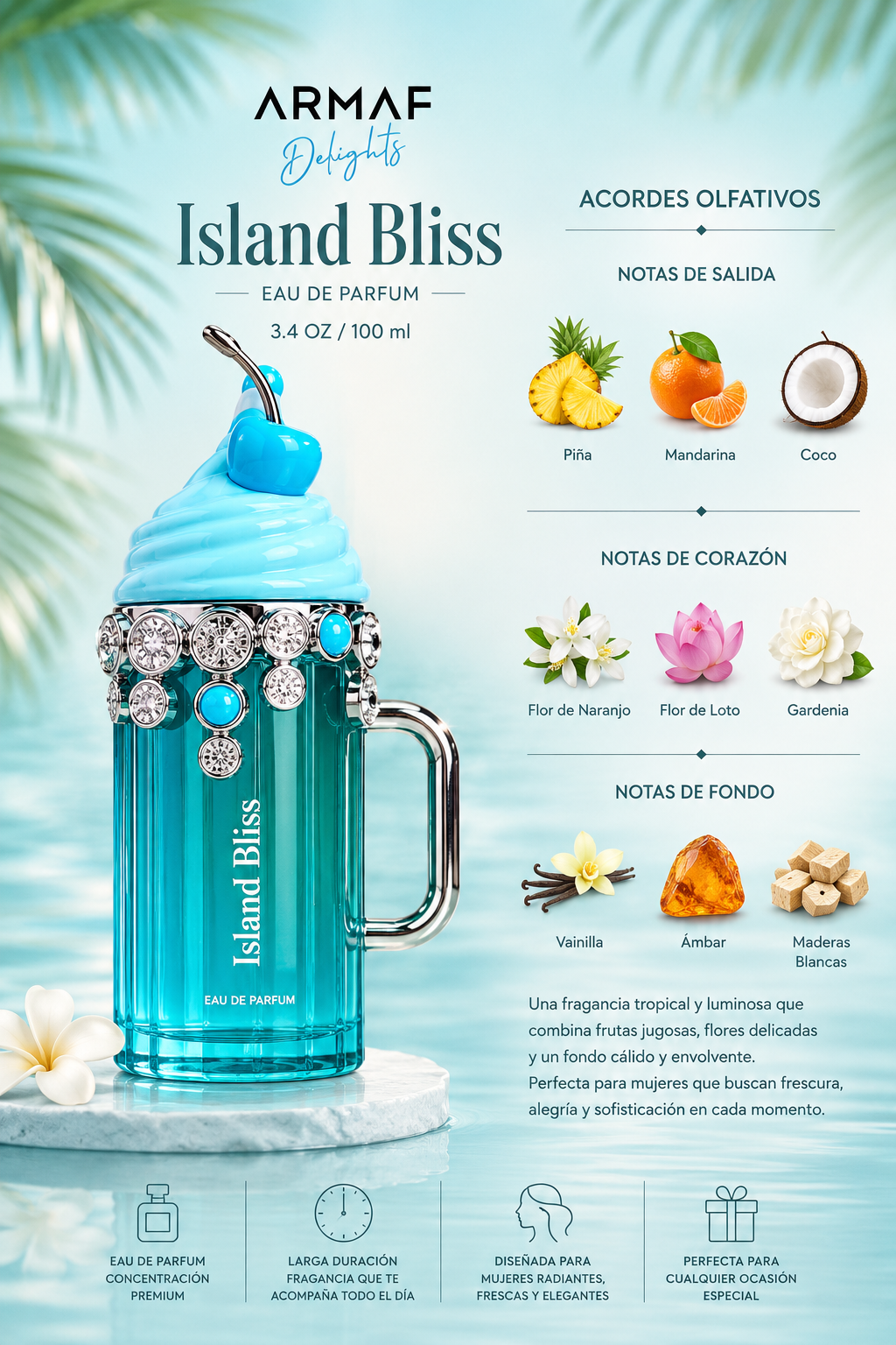 ARMAF DELIGHTS ISLAND BLISS 3.4 EDP L 100 ML - Imagen 2