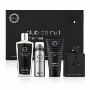 SET ARMAF CLUB DE NUIT INTENSE MEN ( 4 PC SET ) 3.6 OZ. / 3.4 OZ S.GEL / 8.4 SHAM / 1.7 B SPRAY