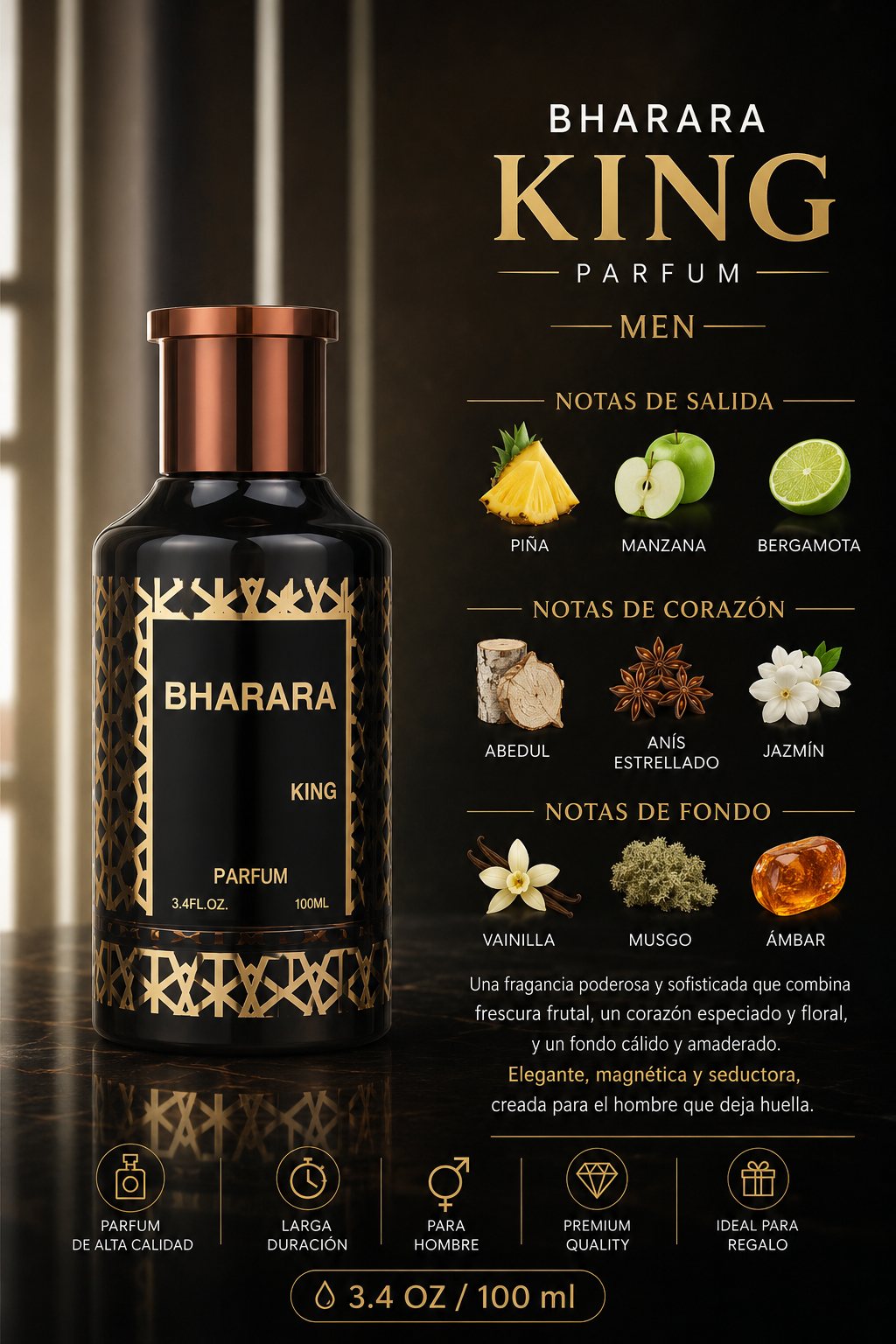 BHARARA KING PARFUM MEN 3.4 OZ SP - Imagen 2