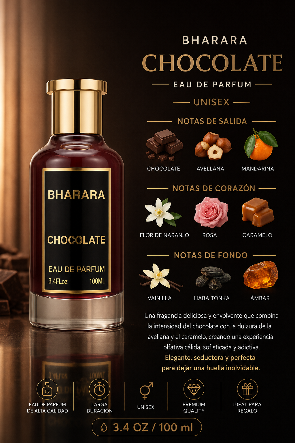 BHARARA CHOCOLATE EAU DE PARFUM (EDP) 3.4 OZ 100 ML - Imagen 2