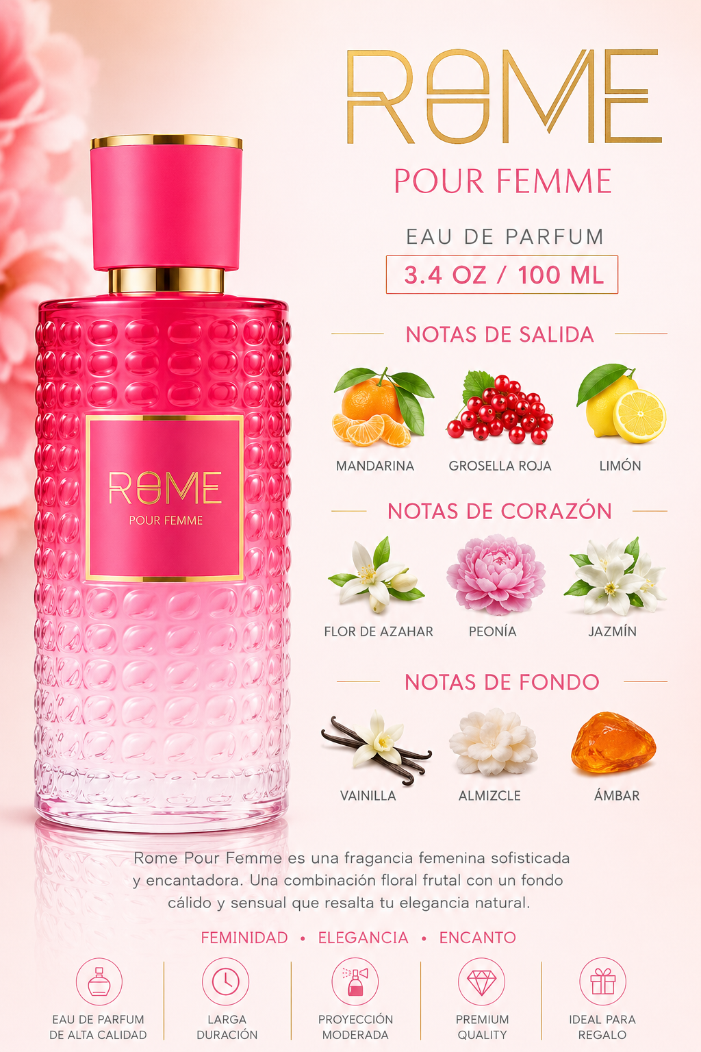 BHARARA ROME POUR FEMME 3.4 OZ EDP SP 100 ML - Imagen 2