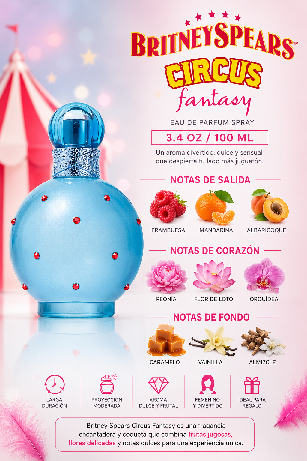 BRITNEY SPEARS CIRCUS FANTASY 3.4 OZ. EDP SPRAY 100 ML - Imagen 2