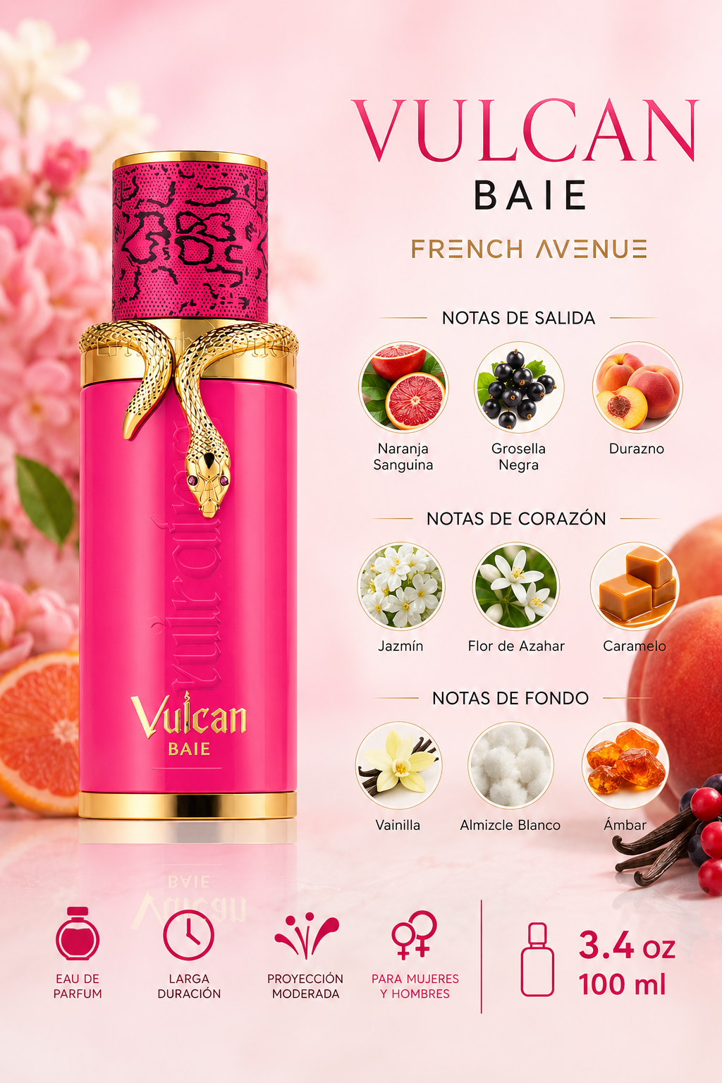 FRAGRANCE WORLD FRENCH AV VULCAN BAIE 3.4 EDP U 100 ML - Imagen 2