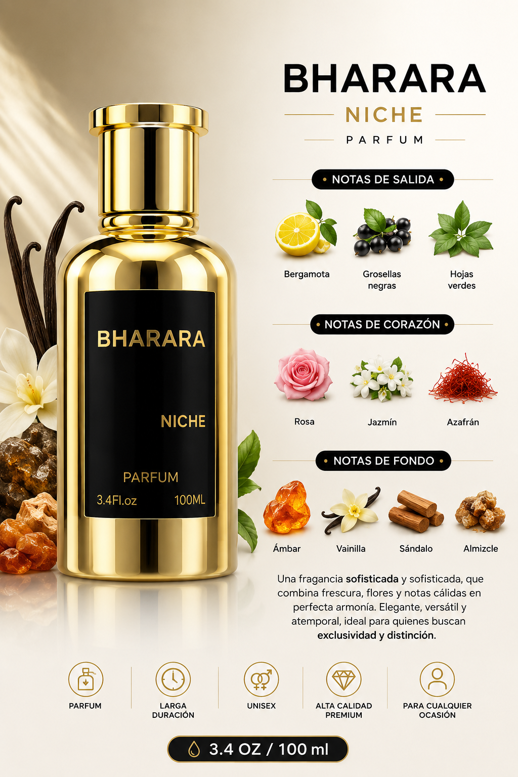 BHARARA NICHE UNISEX 3.4 OZ PARFUM SP 100 ML - Imagen 2