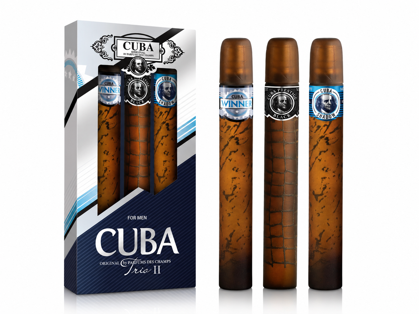 SET CUBA TRIO 2 MEN ( 3PC )1.17 OZ EDT SP (CUBA WINTER,CUBA SHADOW,CUBA PRESTIGE BLACK)