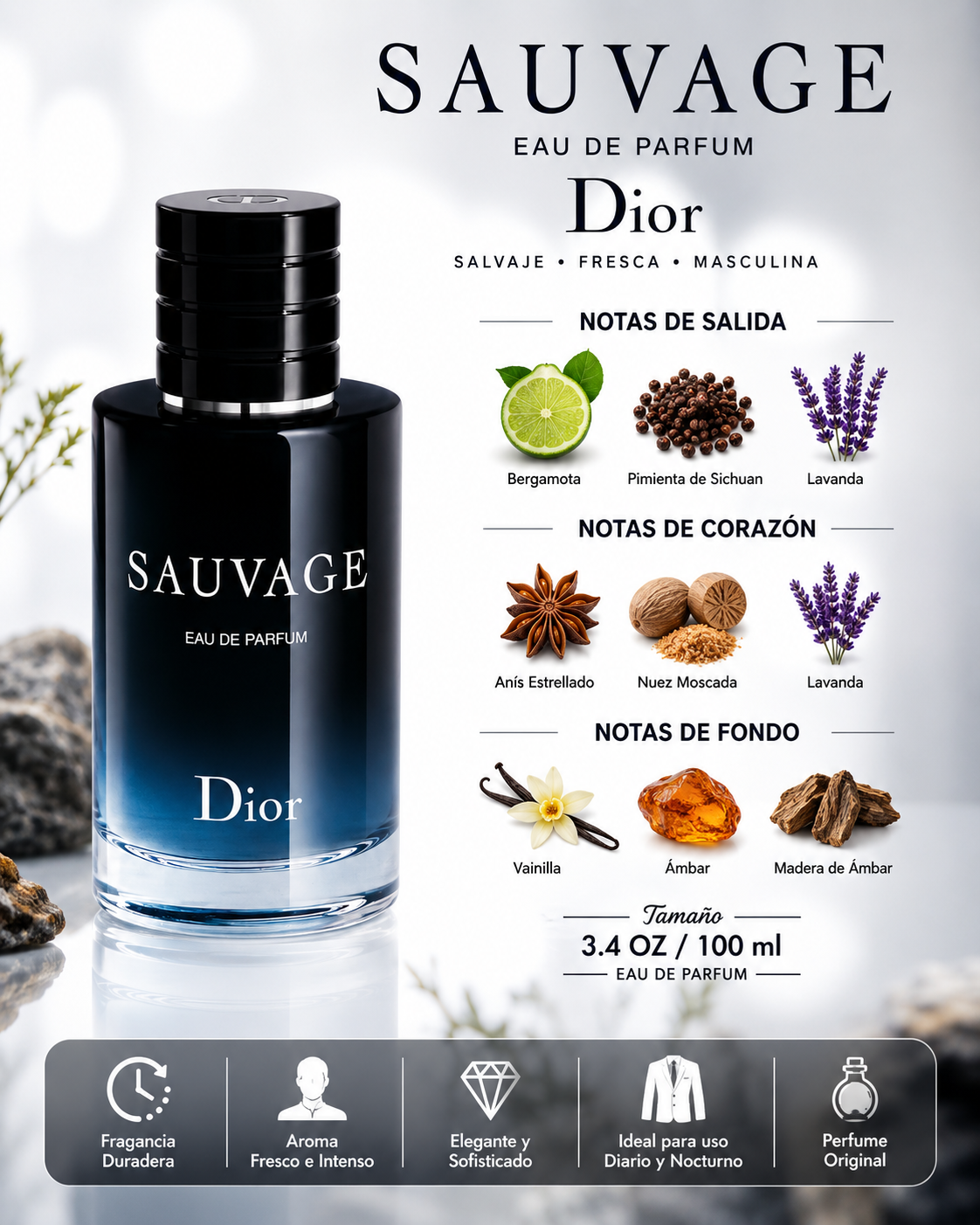 DIOR MISS DIOR ORIGINALE 3.4 EDT L 100 ML - Imagen 2
