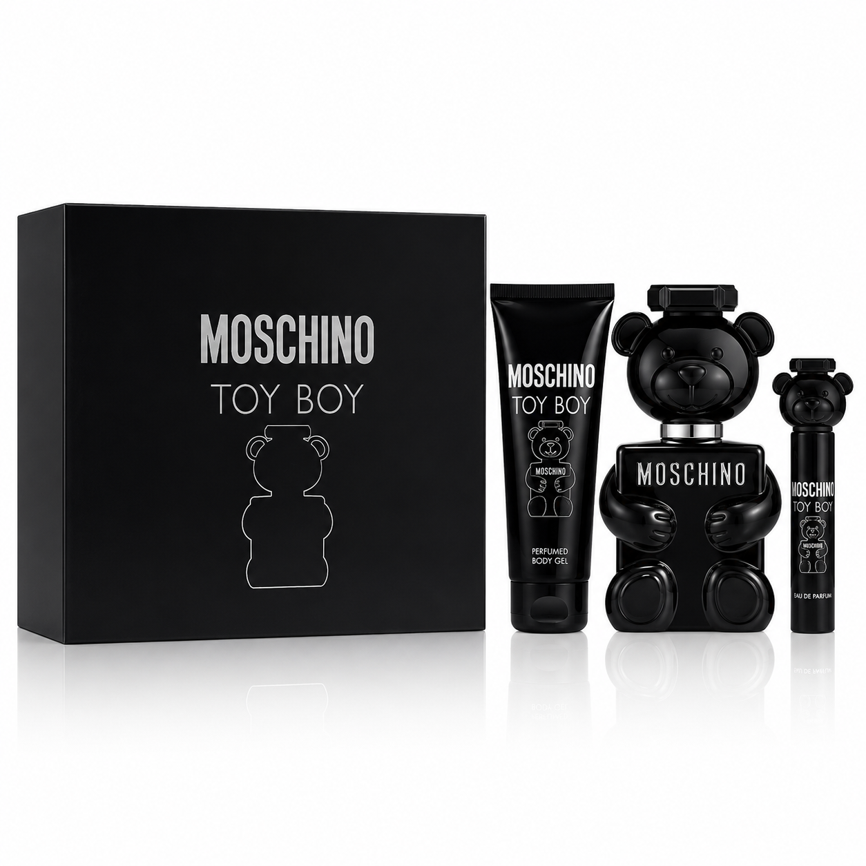 SET MOSCHINO TOY BOY MEN ( 3 PC ) 3.4 EDP / 3.4 SG / MINI