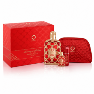 SET ORIENTICA AMBER ROUGE GIFT ( 4 PC ) 2.7 OZ. EDP SP / 0.33 OZ. EDP SP / ATOMIZER / GIFT BAG 4