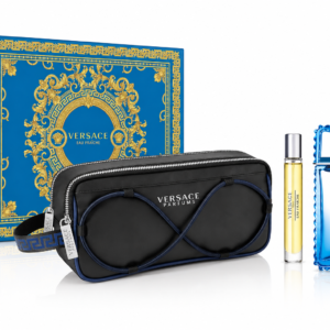 SET VERSACE MAN EAU FRAICHE ( 3 PC ) 3.4 OZ EDT SP /0.3 OZ EDT SP +BOLSO
