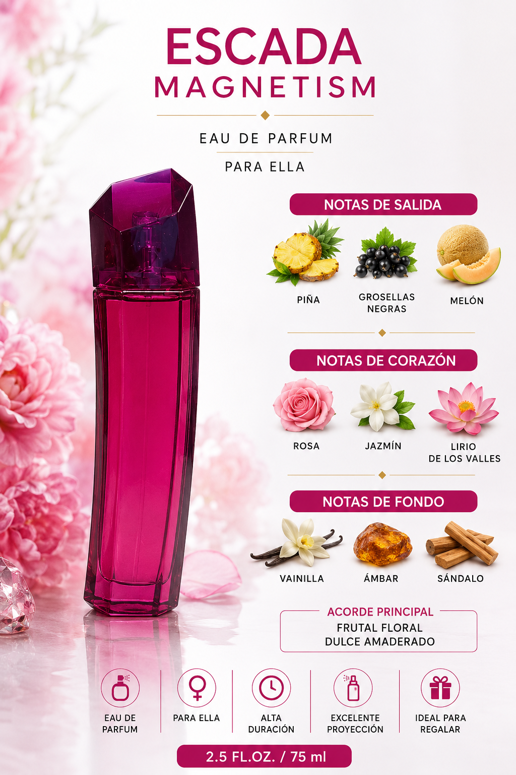 ESCADA MAGNETISM WOMEN 2.5 OZ. EDP SP 80 ML - Imagen 2