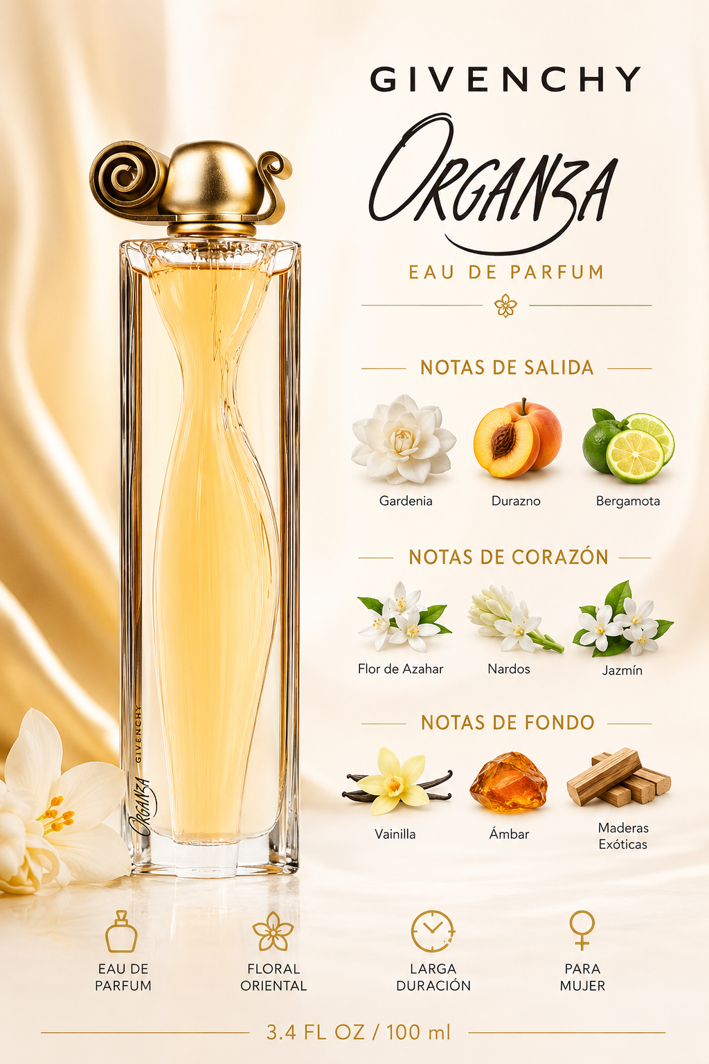 GIVENCHY ORGANZA WOMEN 3.4 OZ. EDP SP 100 ML - Imagen 2