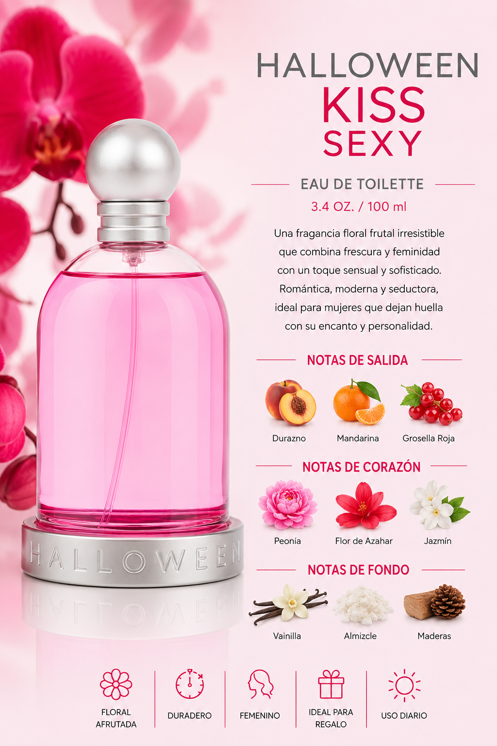 HALLOWEEN KISS SEXY WOMEN 3.4 OZ. EDT SP 100 ML - Imagen 2