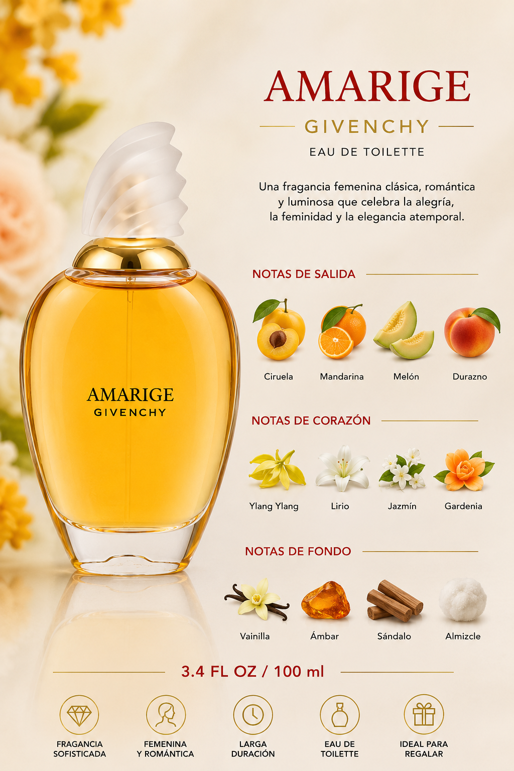 GIVENCHY AMARIGE 3.4 OZ. EDT SPRAY 100 ML - Imagen 2