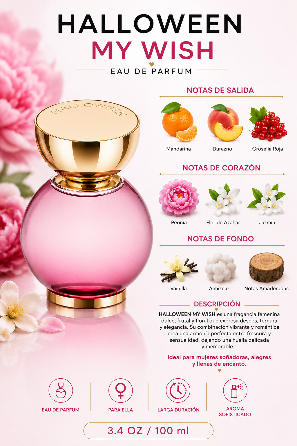 HALLOWEEN MY WISH WOMEN 3.4 OZ EDP SP 100 ML 100 ML - Imagen 2