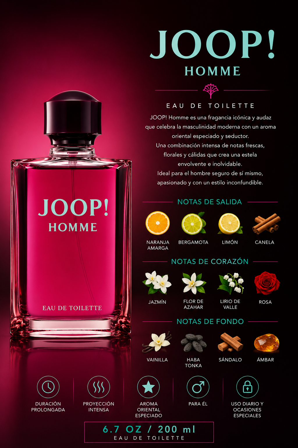 JOOP MEN 6.7 OZ. EDT SP 200 ML - Imagen 2