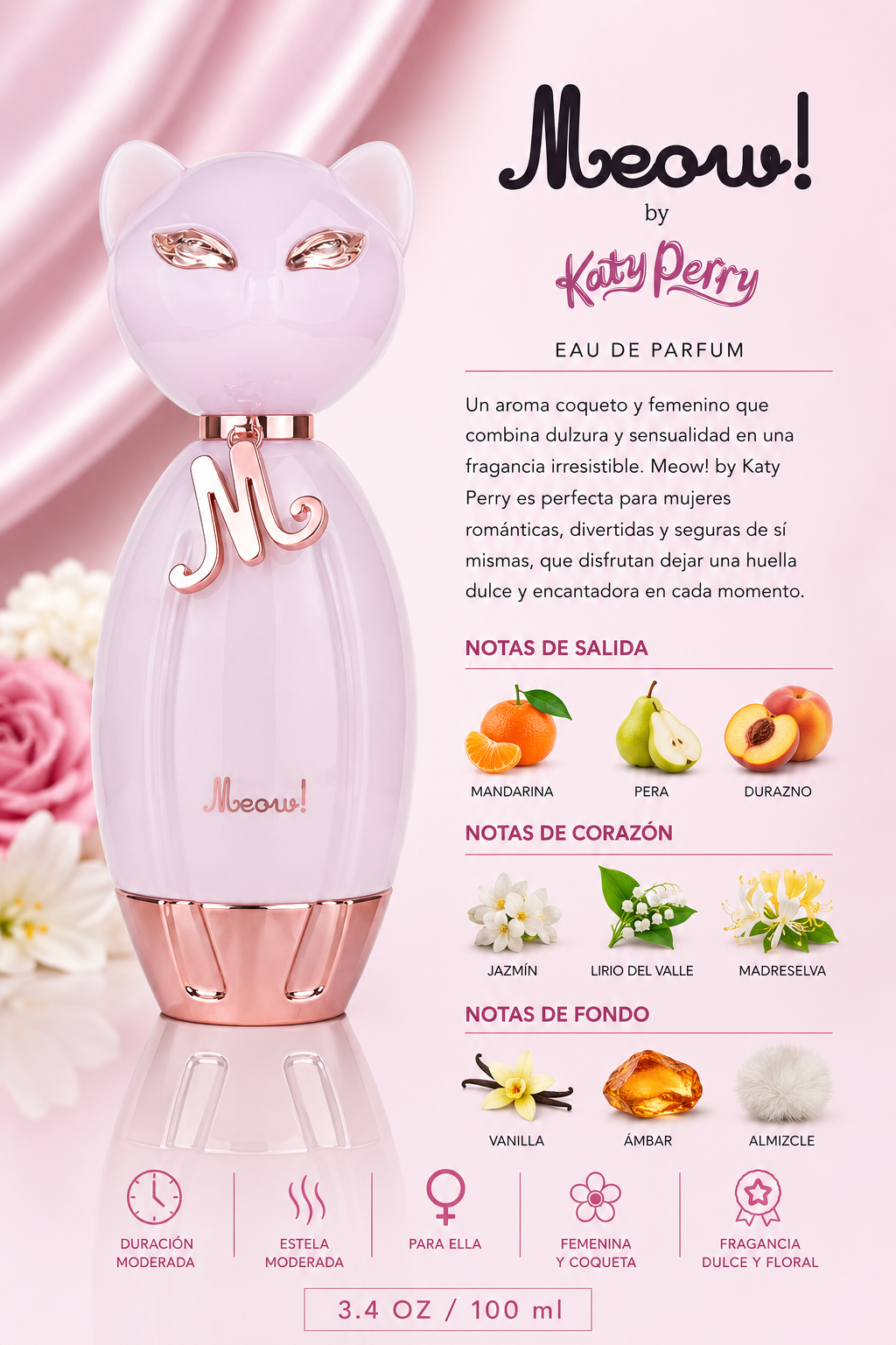 KATY PERRY MEOW WOMEN 3.4 OZ. EDP SP 100 ML - Imagen 2