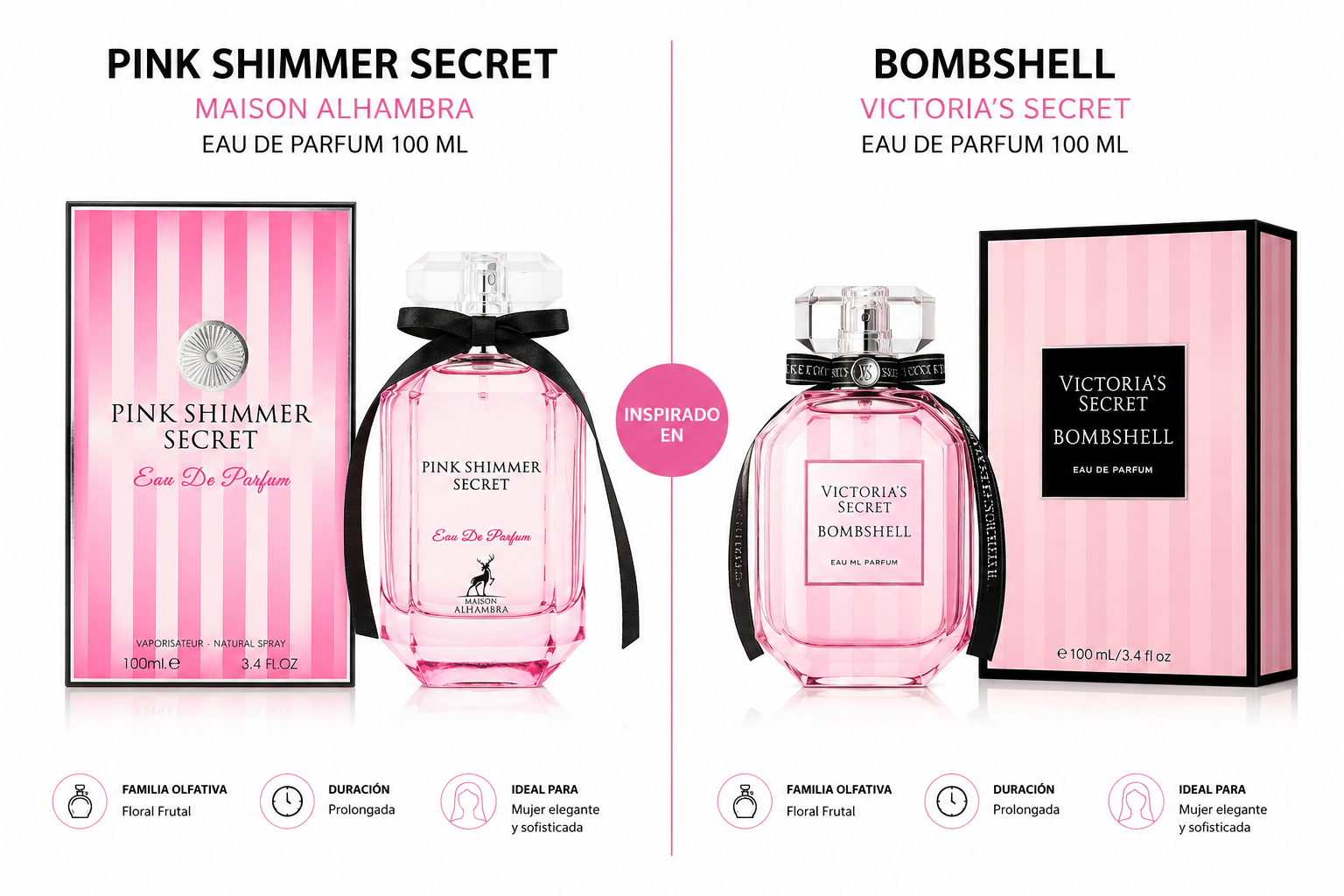 MAISON ALHAMBRA PINK SHIMMER SECRET WOMEN 3.4 OZ EDP 100 ML