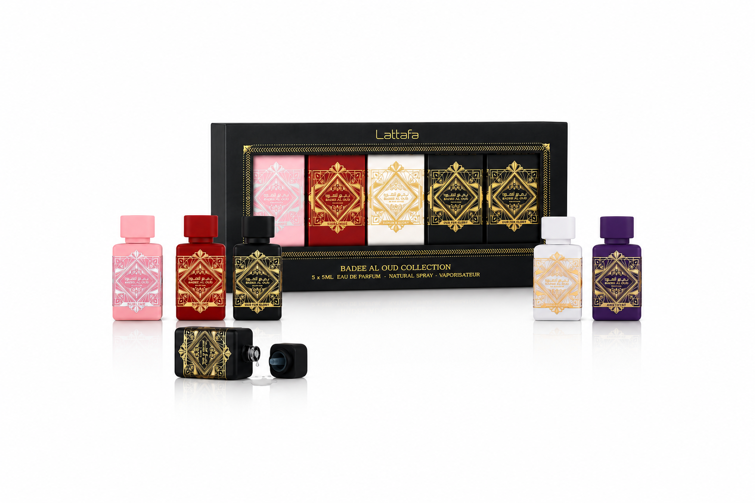 SET LATTAFA MINI BADEE AL OUD COLECFTION ( 5 PC ) 0.17 EDP SP