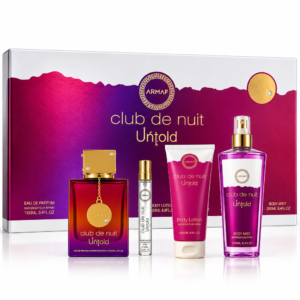 SET ARMAF CLUB DE NUIT UNTOLD UNISEX ( 4 PC ) 3.4 OZ EDP SP /6.8 OZ BL/8.4 BODY MIST /0.34 OZ TRAVEL