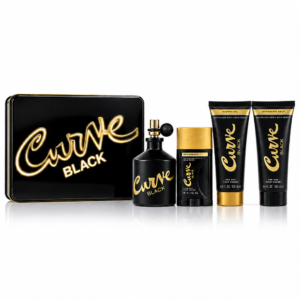 SET LIZ CLAIBORNE CURVE BLACK MEN ( 4 PC ) 4.2 OZ EDC SP / 3.4 OZ AFTER SHAVE BALM / 3.4 OZ SG / 0.17 OZ DEO STICK